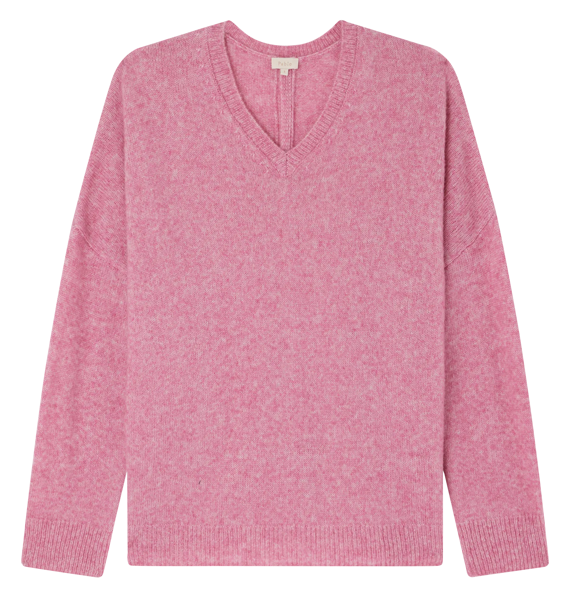  PABLO   JOURNA - Maglione collo a V in lana | Rosa