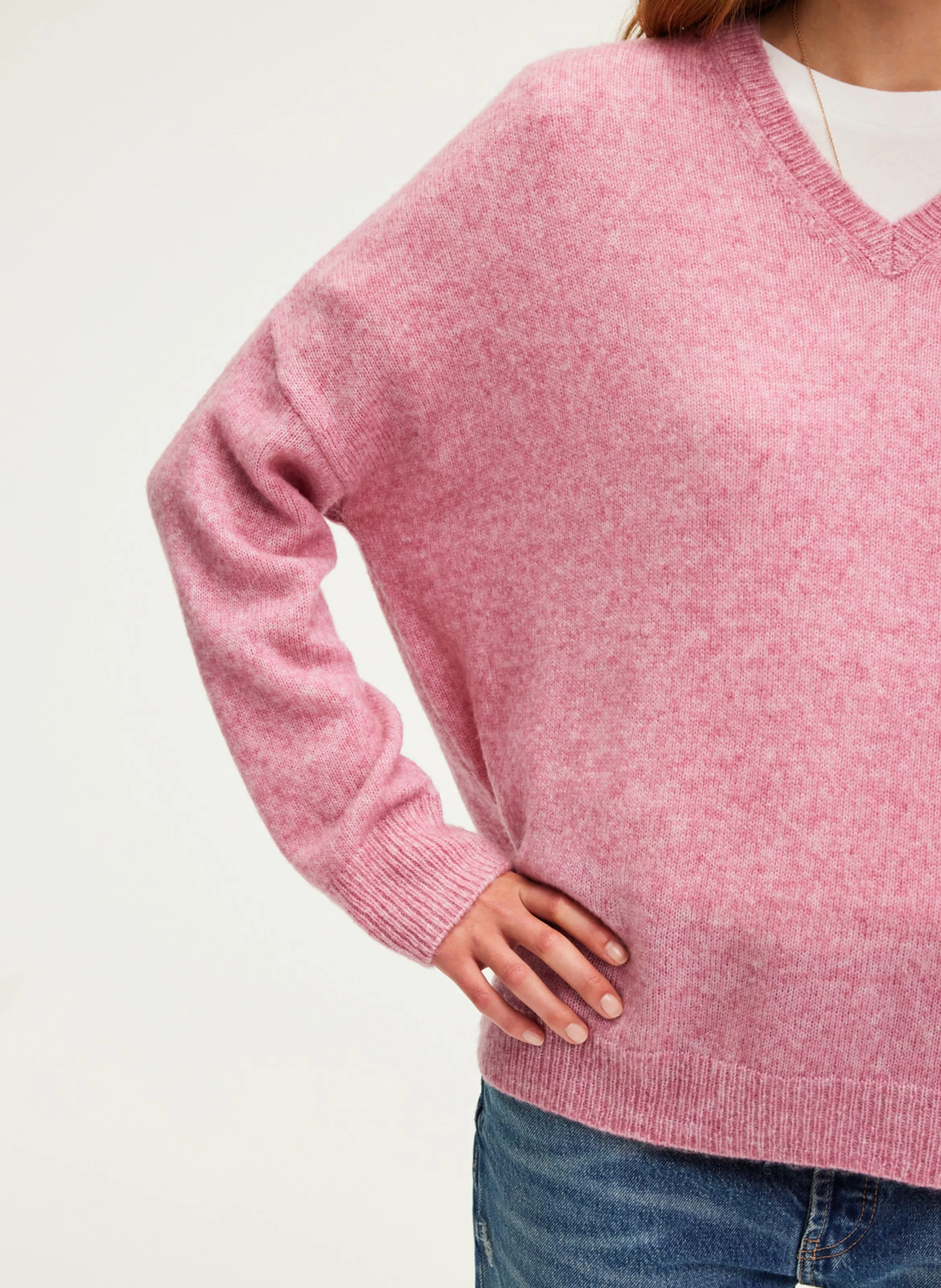  PABLO   JOURNA - Maglione collo a V in lana | Rosa