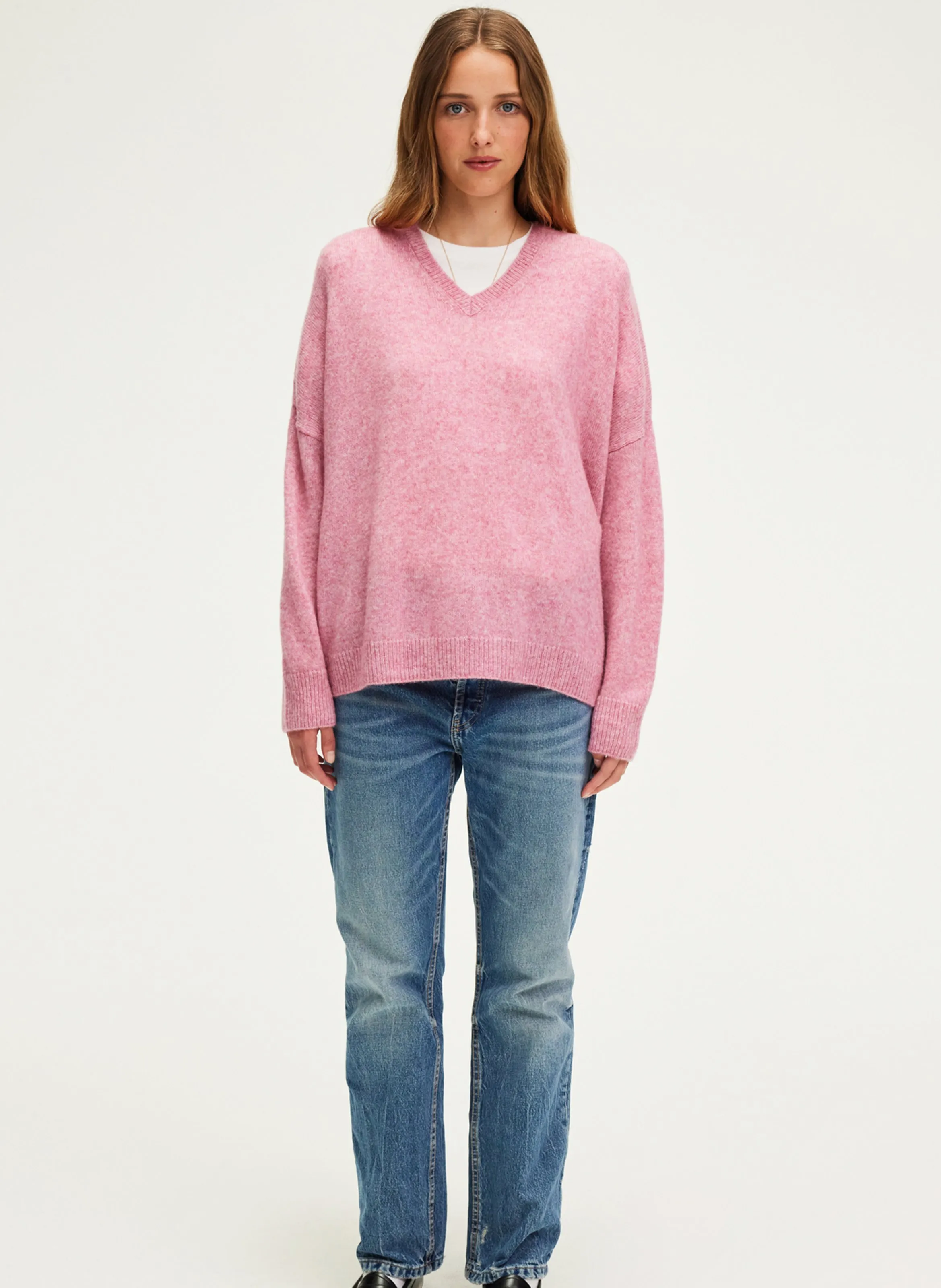  PABLO   JOURNA - Maglione collo a V in lana | Rosa