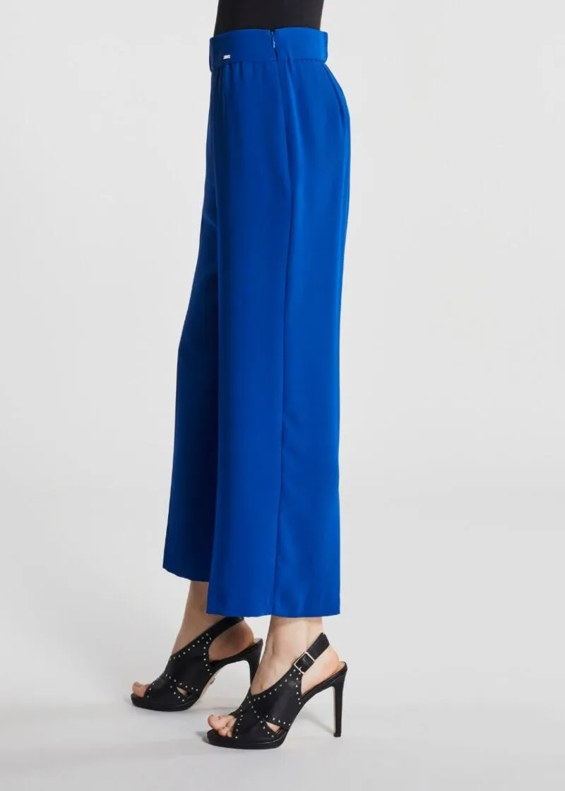 Pantalone cropped in tessuto fluido