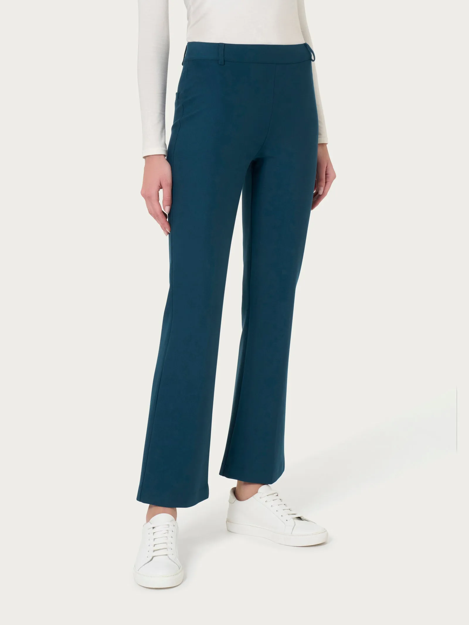 Pantalone flare alla caviglia in Compact - Reflecting Pond