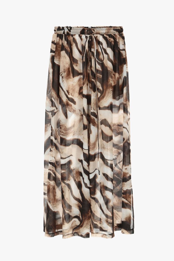 Pantaloni a palazzo fantasia astratta con coulisse