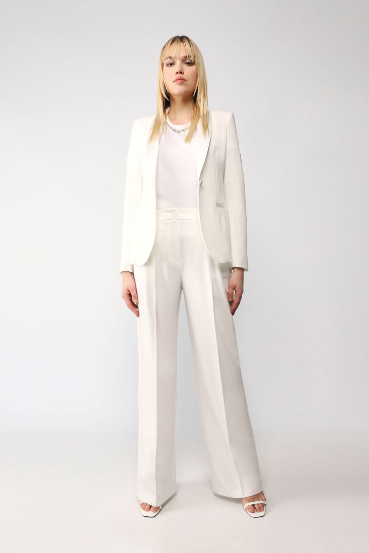 Pantaloni a palazzo monocolour con pinces