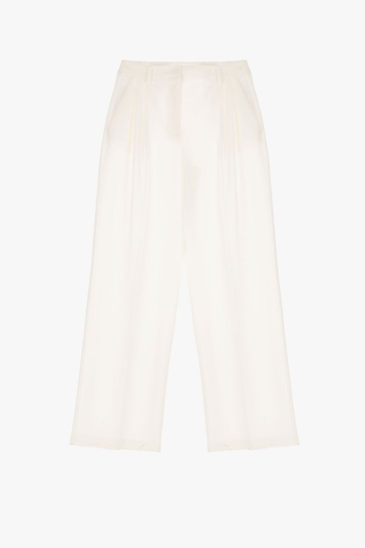 Pantaloni a palazzo monocolour con pinces