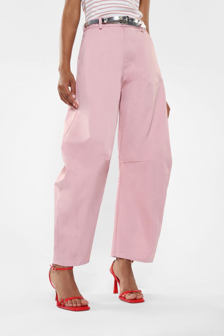Pantaloni balloon con tasche verticali e cuciture dettaglio