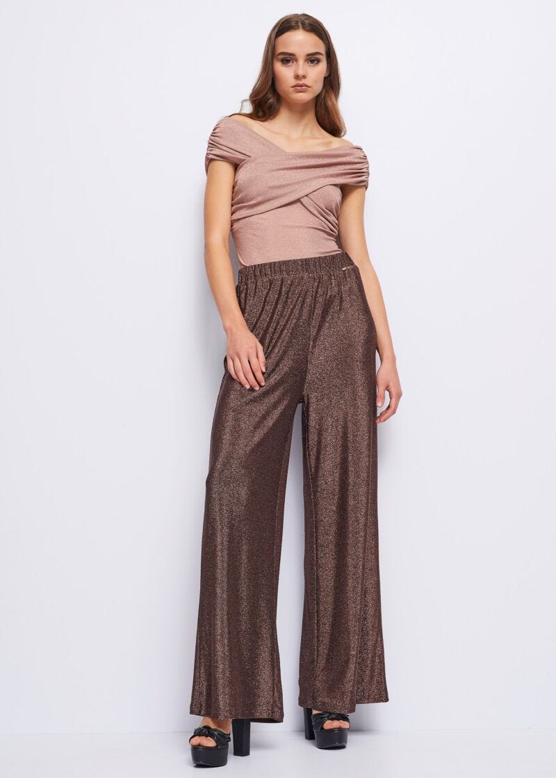 Pantaloni in jersey lurex