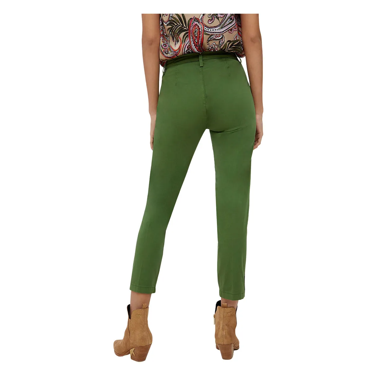 Pantaloni Liu-Jo Chino Dettagli Gioiello Verde