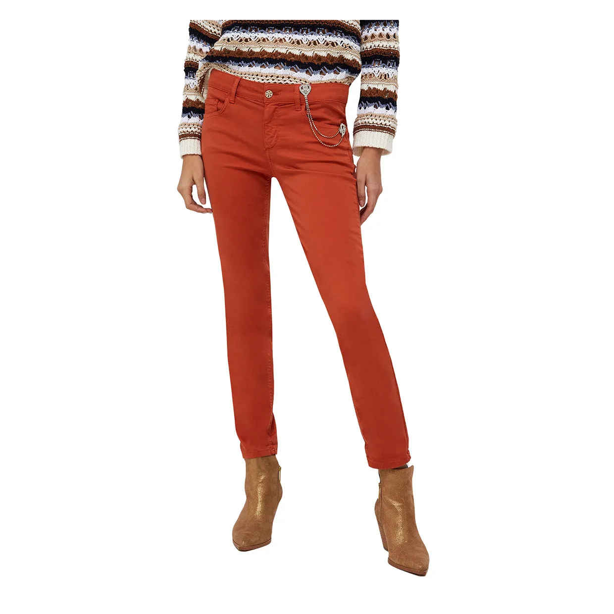 Pantaloni Liu-Jo Skinny Spilla Gioiello Arancione