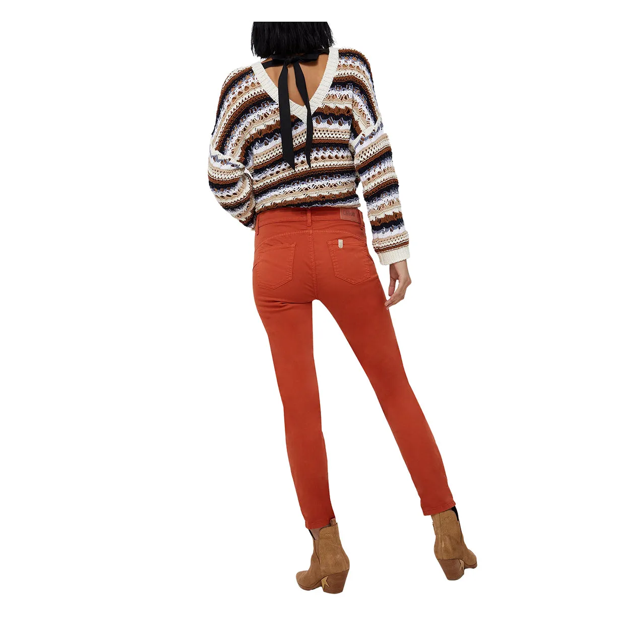 Pantaloni Liu-Jo Skinny Spilla Gioiello Arancione
