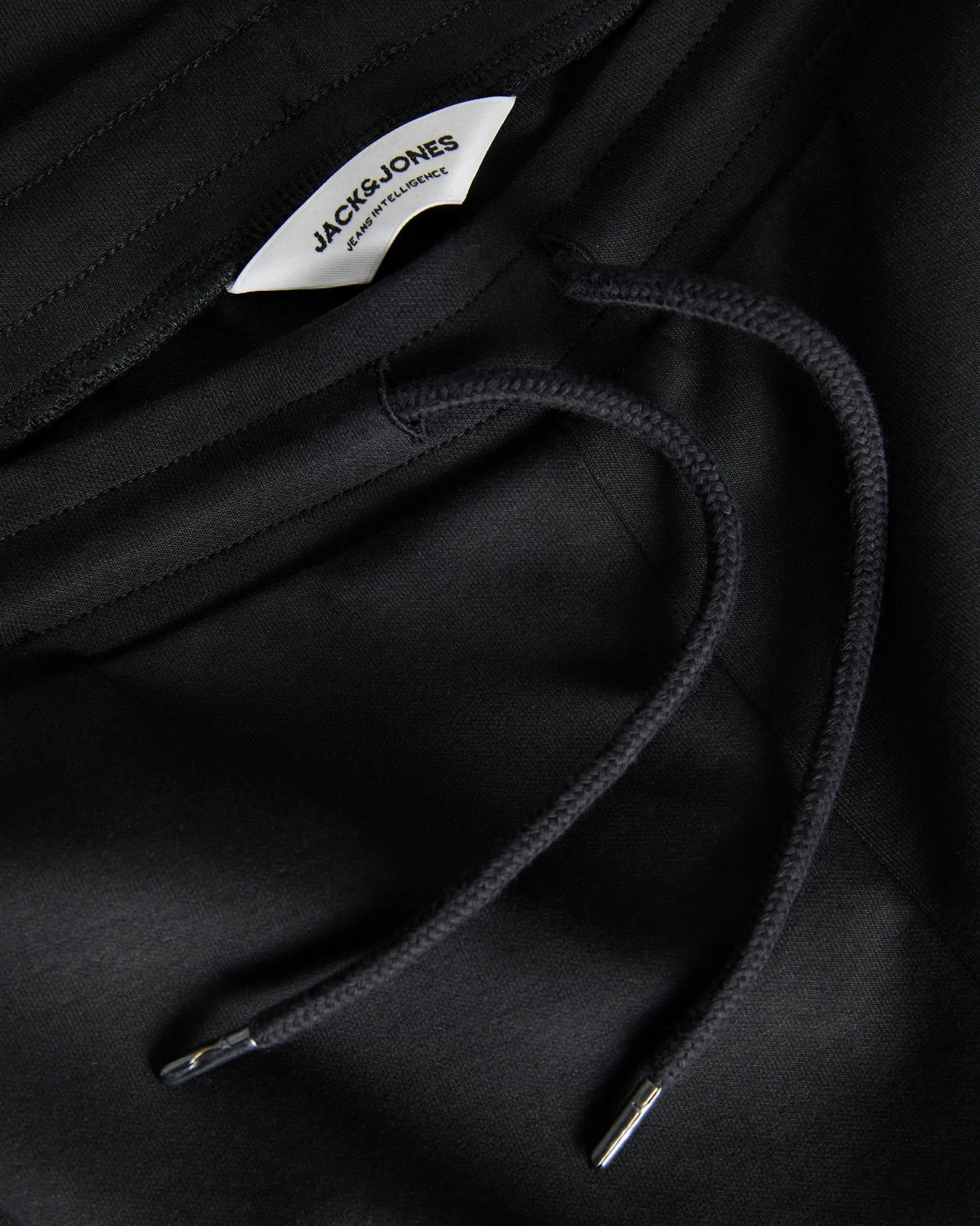 Pantaloni neri in felpa di cotone con coulisse in vita