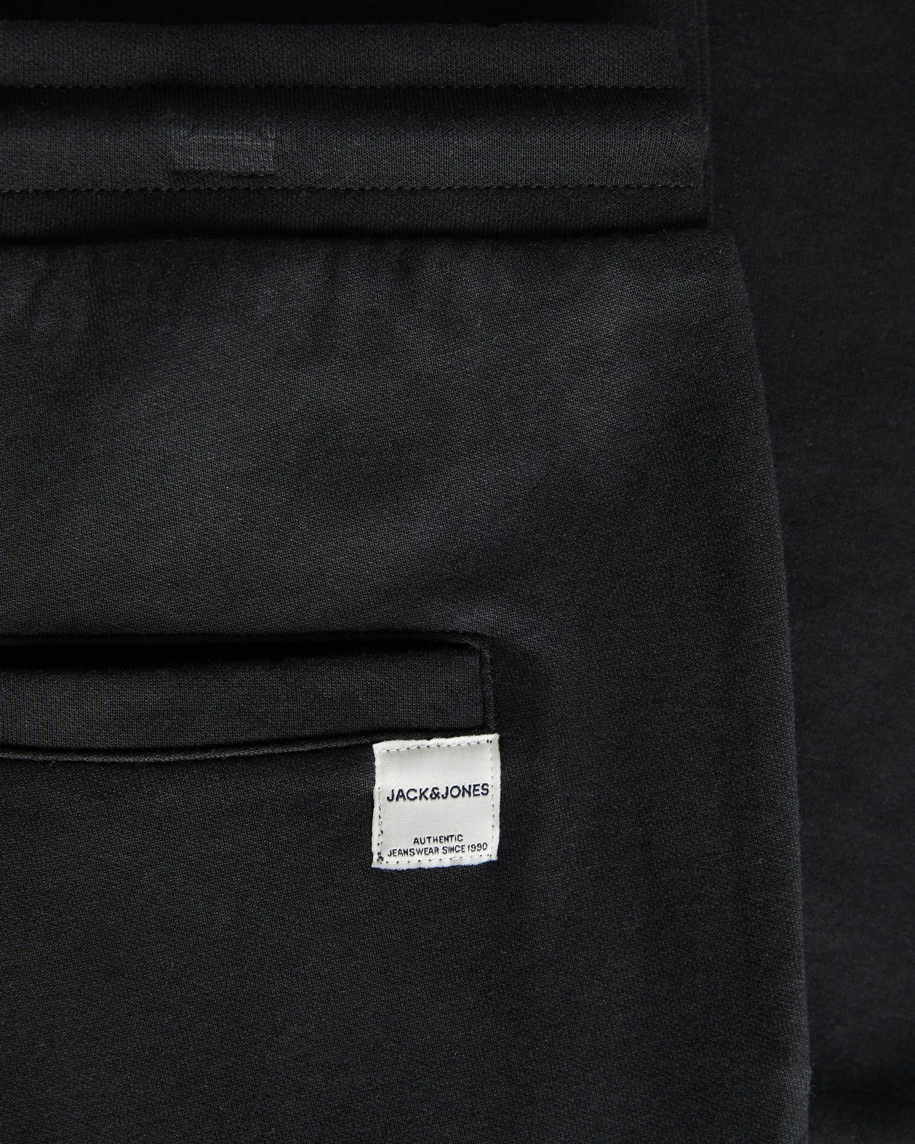 Pantaloni neri in felpa di cotone con coulisse in vita