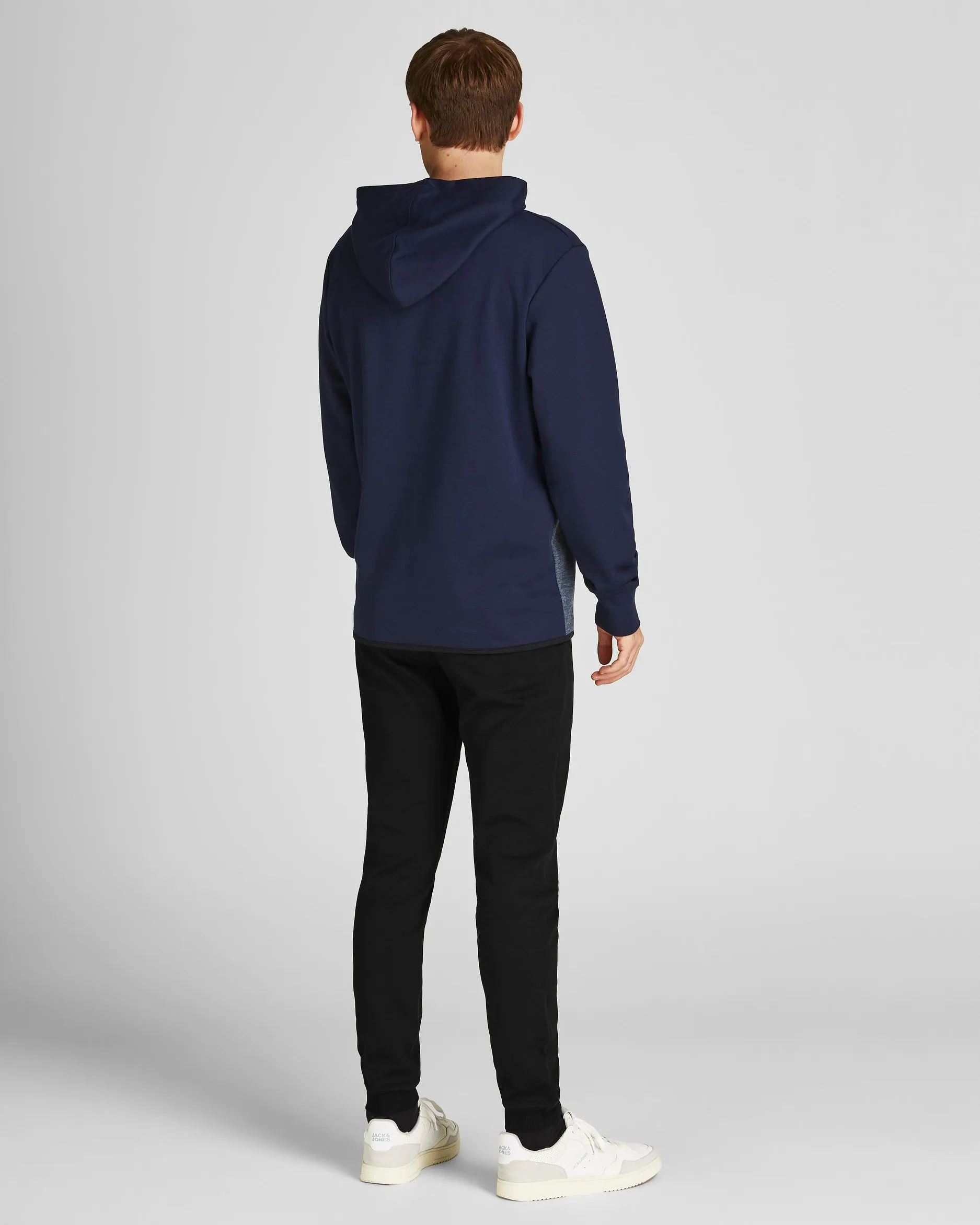 Pantaloni neri in felpa di cotone con coulisse in vita