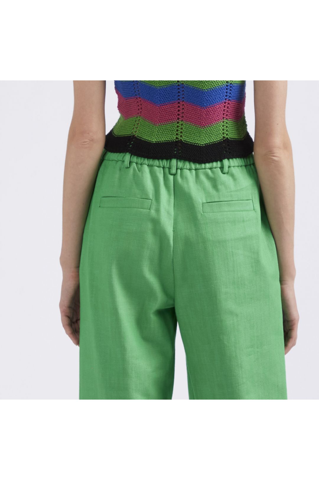 pantaloni palazzo finto denim verde