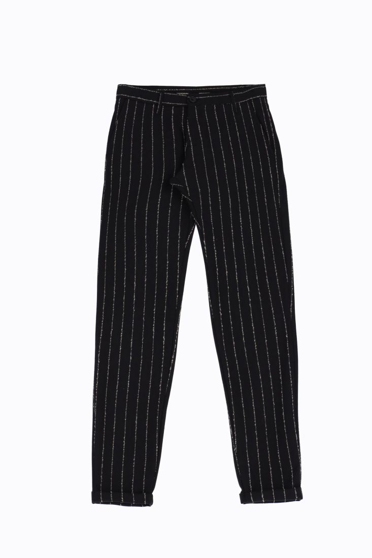 Pantaloni slim-fit a righe con tasche americane