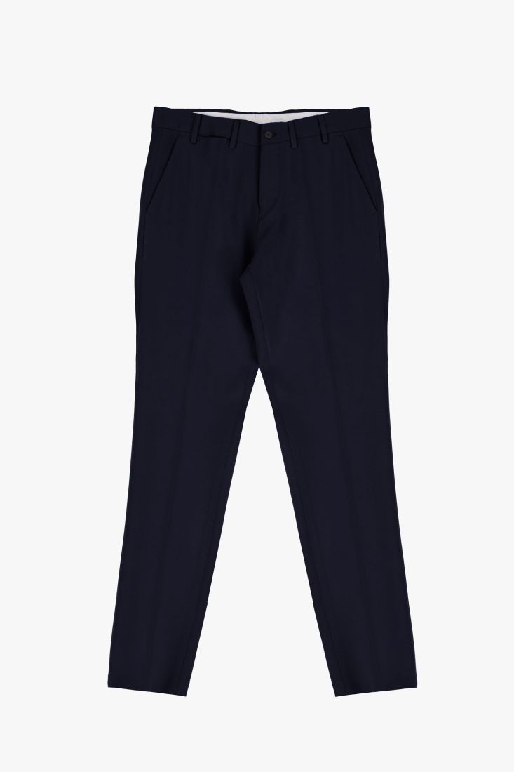 Pantaloni straight monocolour con piega stirata