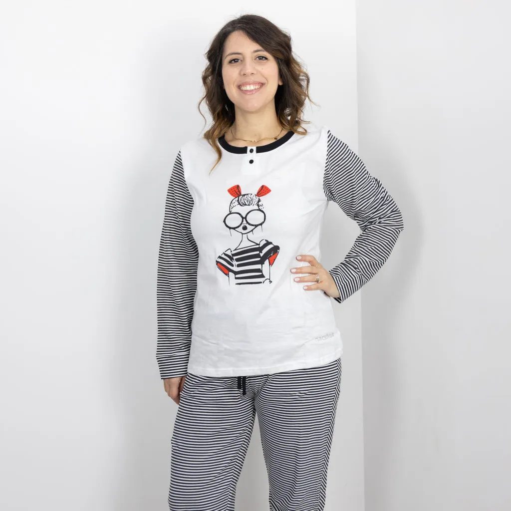 Pigiama Cotone Maniche Lunghe Donna Nacshua Baudelaire