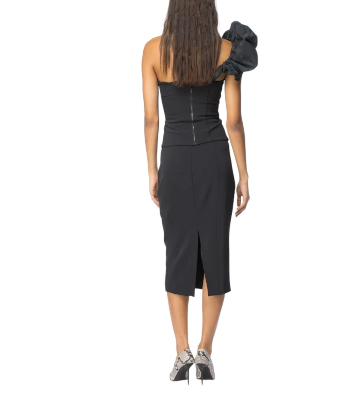 Pinko Donna Gonna Midi Crepe Tecnico Piastrina