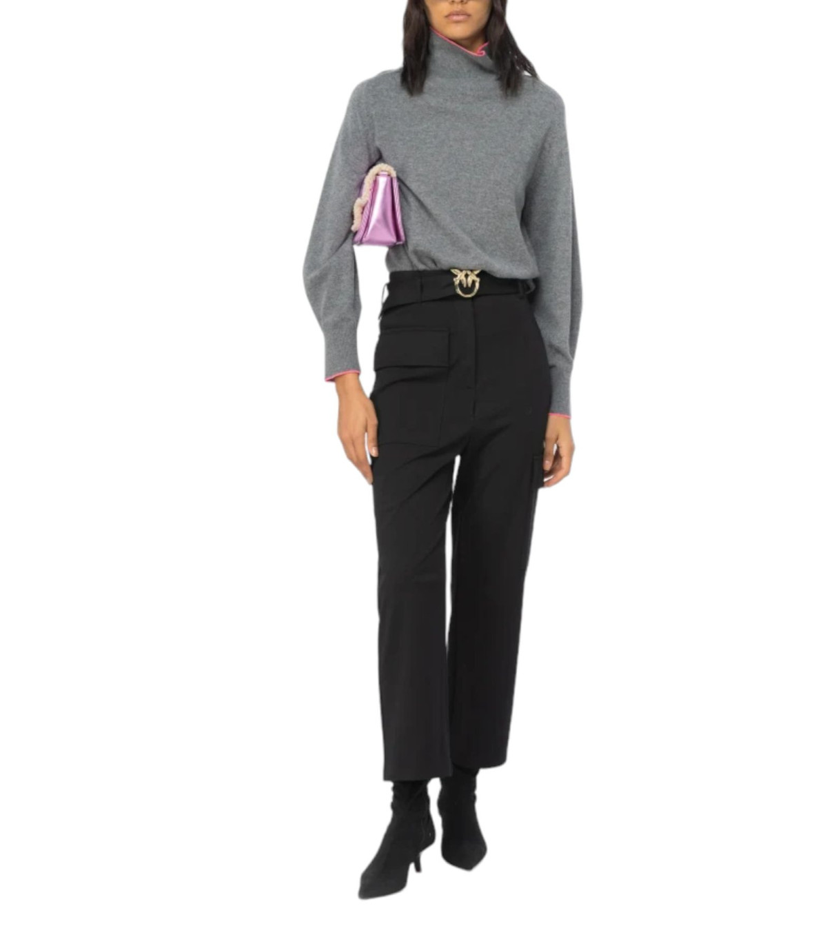 Pinko Donna Pantaloni  Punto Stoffa Perlita
