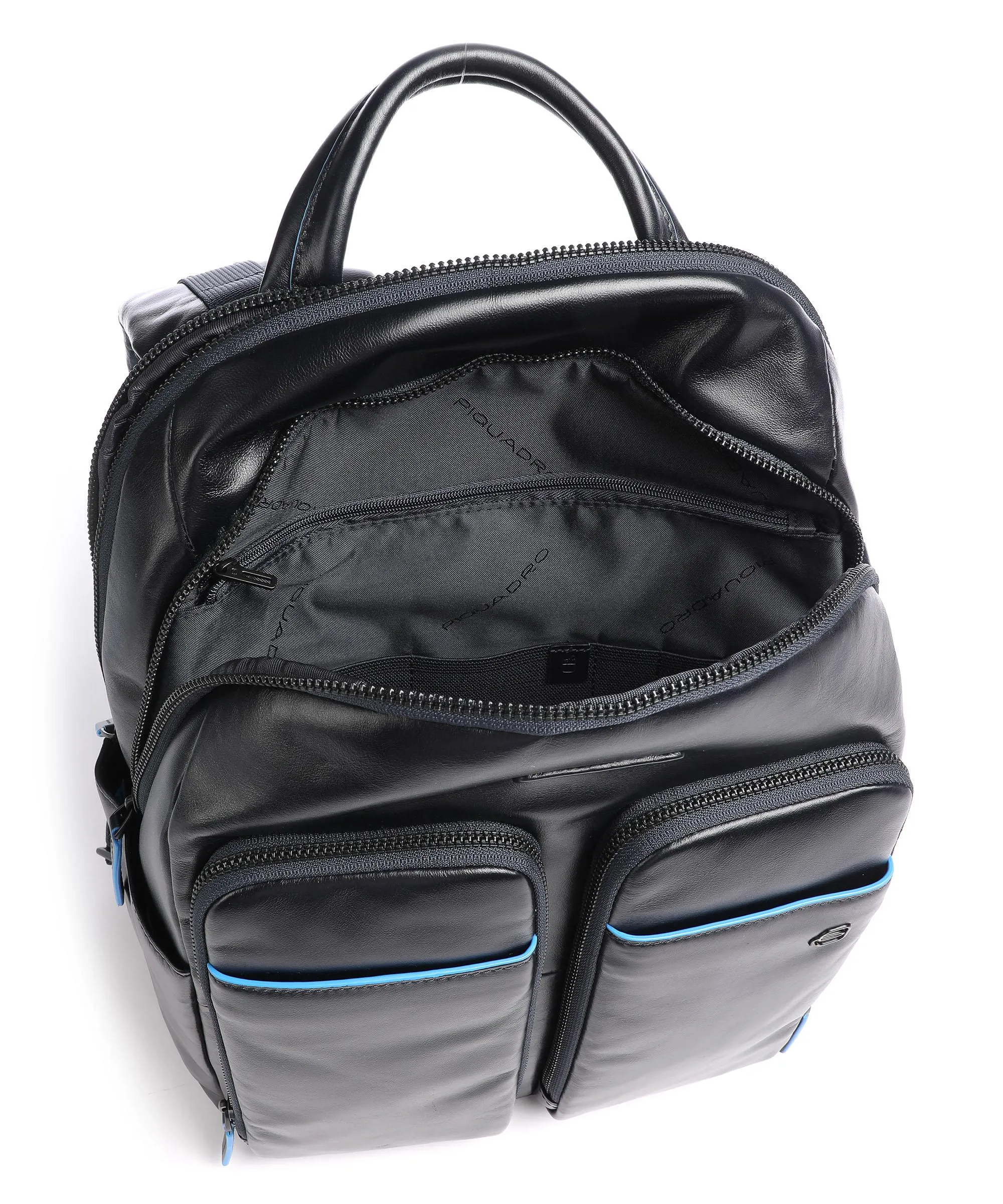  Piquadro Blue Square Revamp RFID Zaino porta pc 14″ pelle bovina navy  