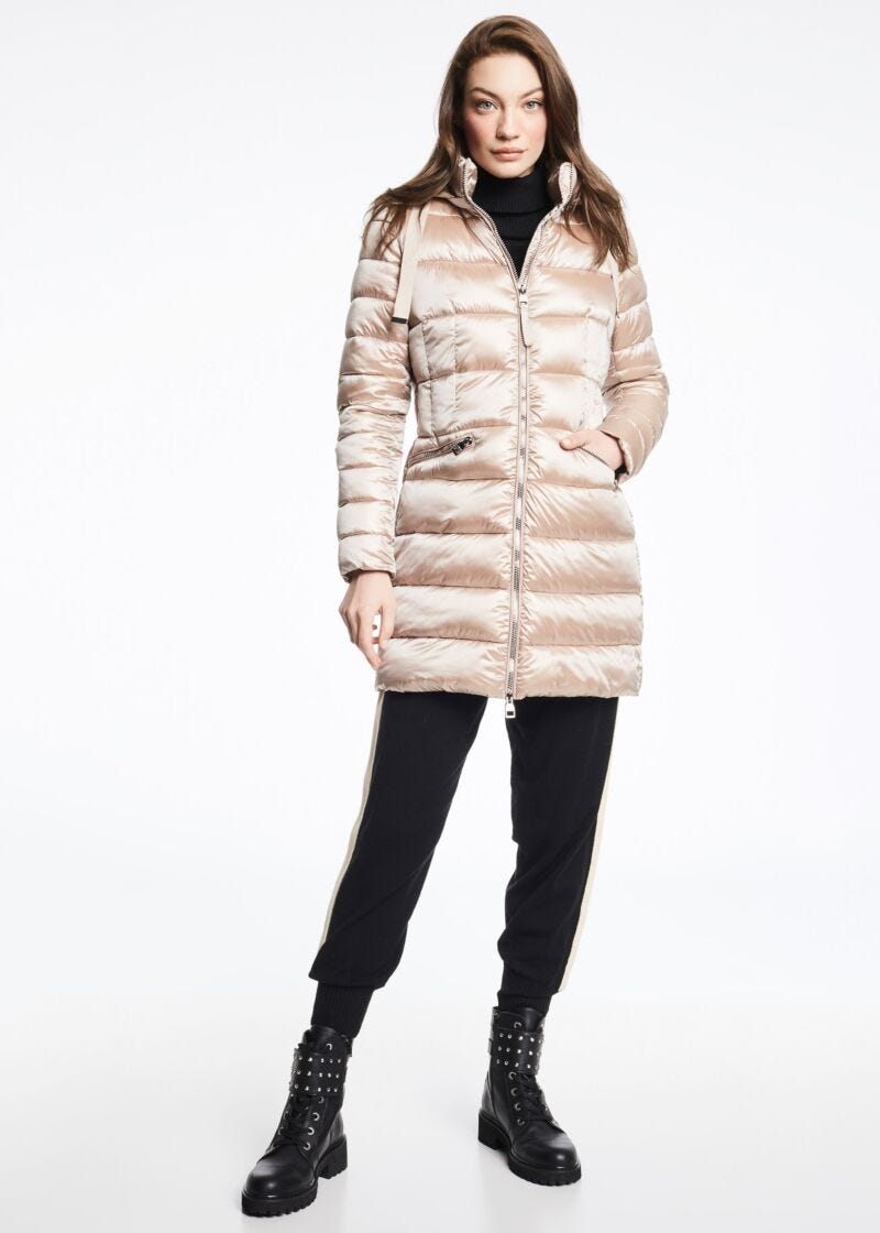 Piumino lungo in nylon