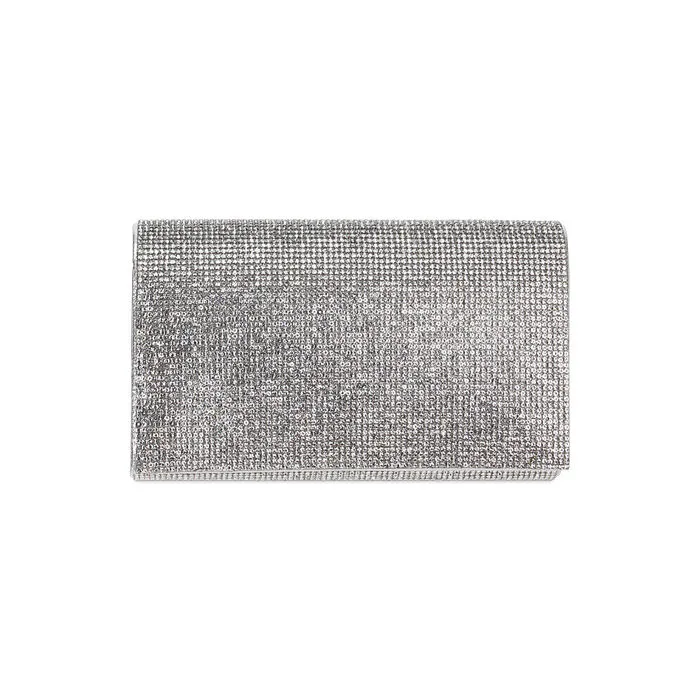 Pochette argento in laminato con pietre