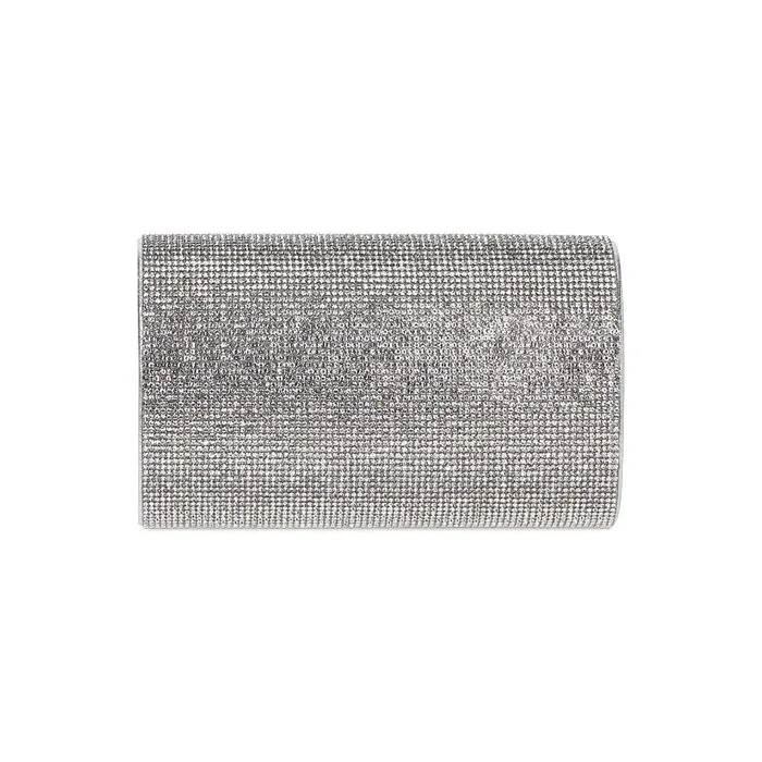 Pochette argento in laminato con pietre