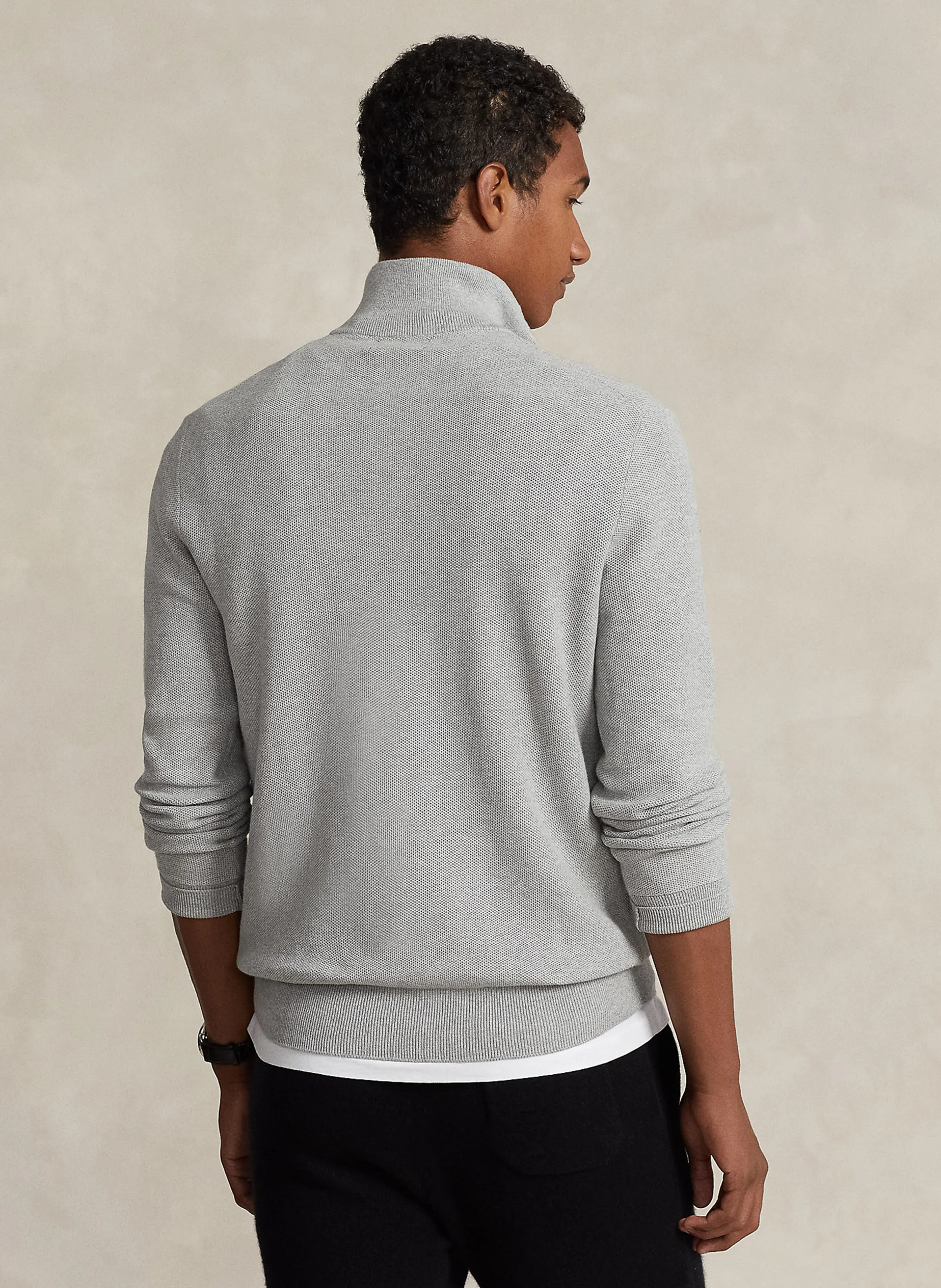  POLO RALPH LAUREN   Lupetto con zip in cotone piqué | Grigio