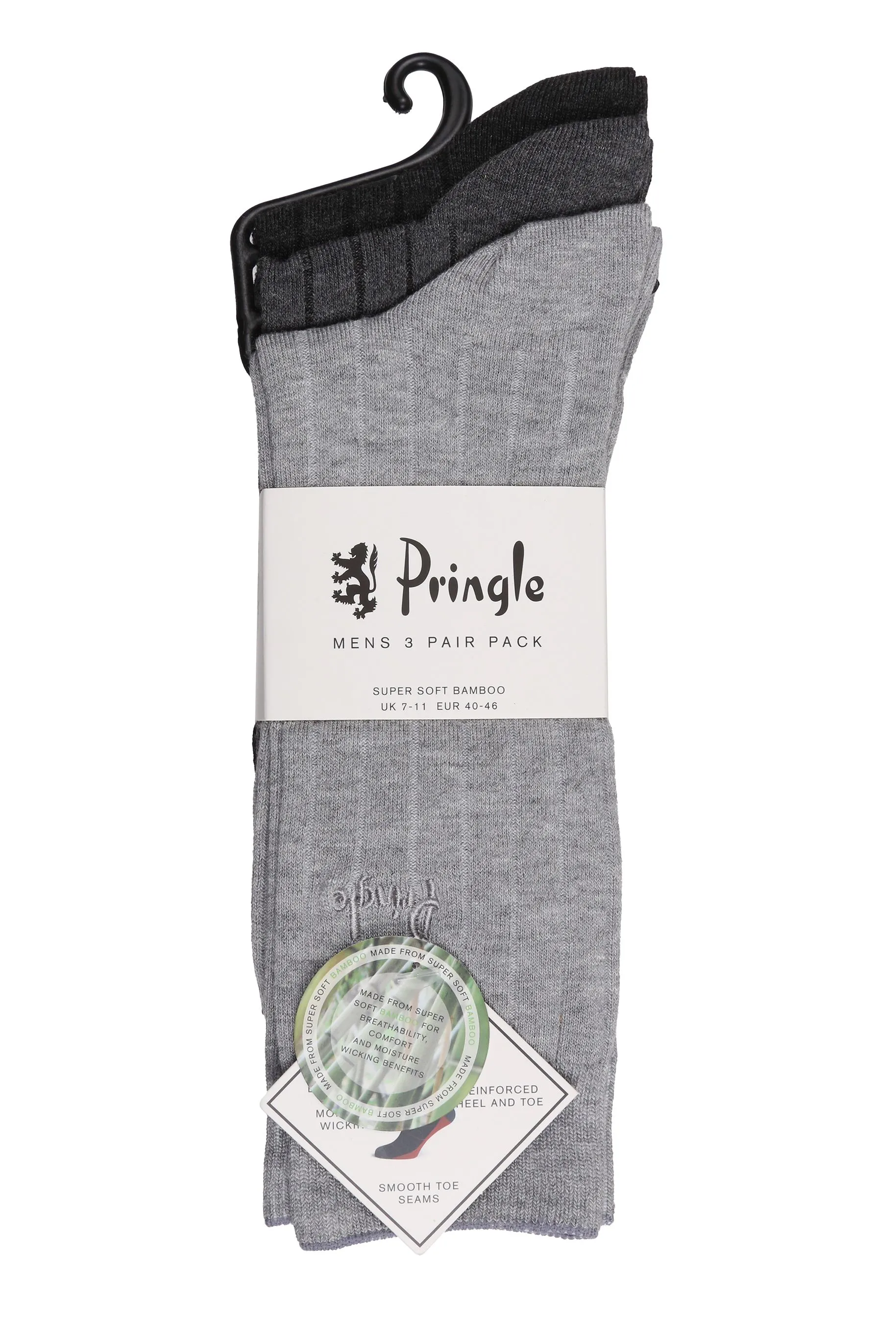 Pringle Classic Bamboo Rib Socks 3 Pack    