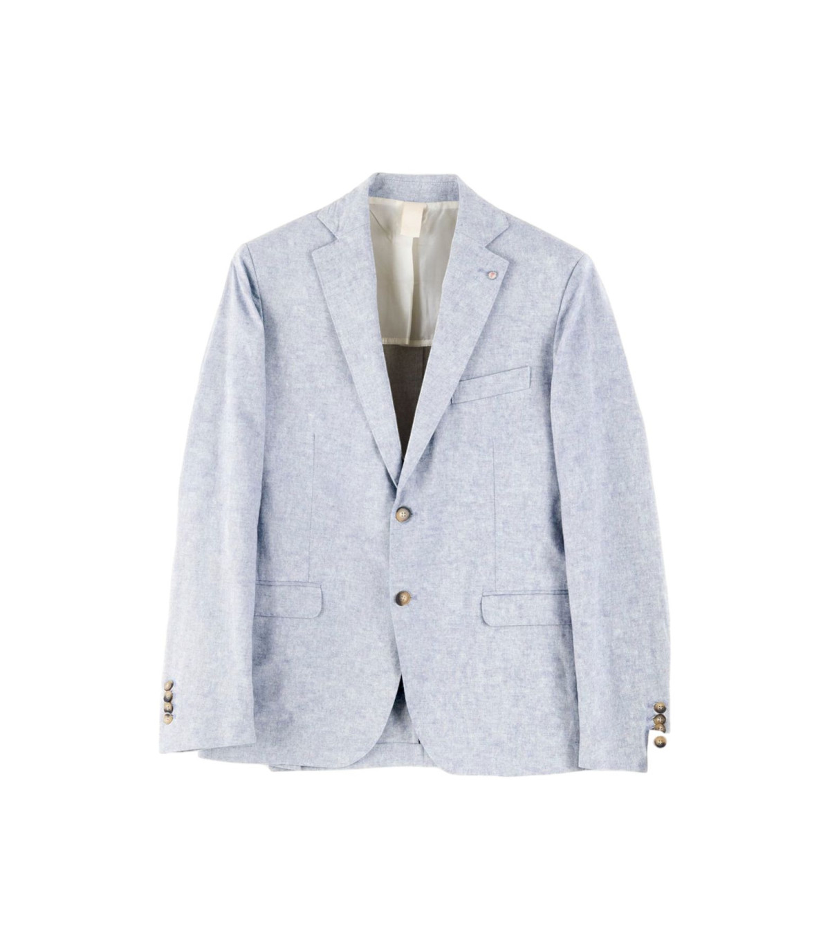 QB24 Uomo Giacca Blazer Due Bottoni Con Effetto Melange