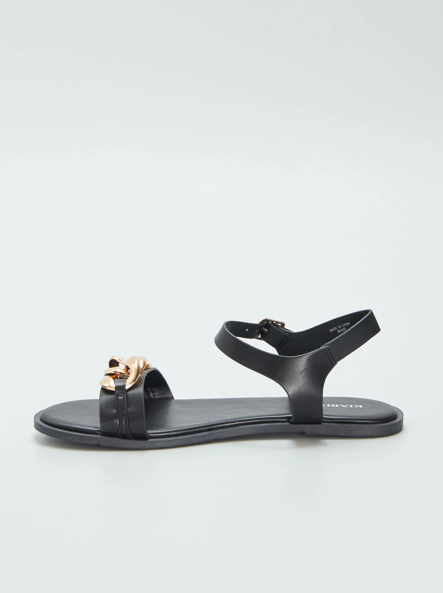 Sandali con catenella - nero