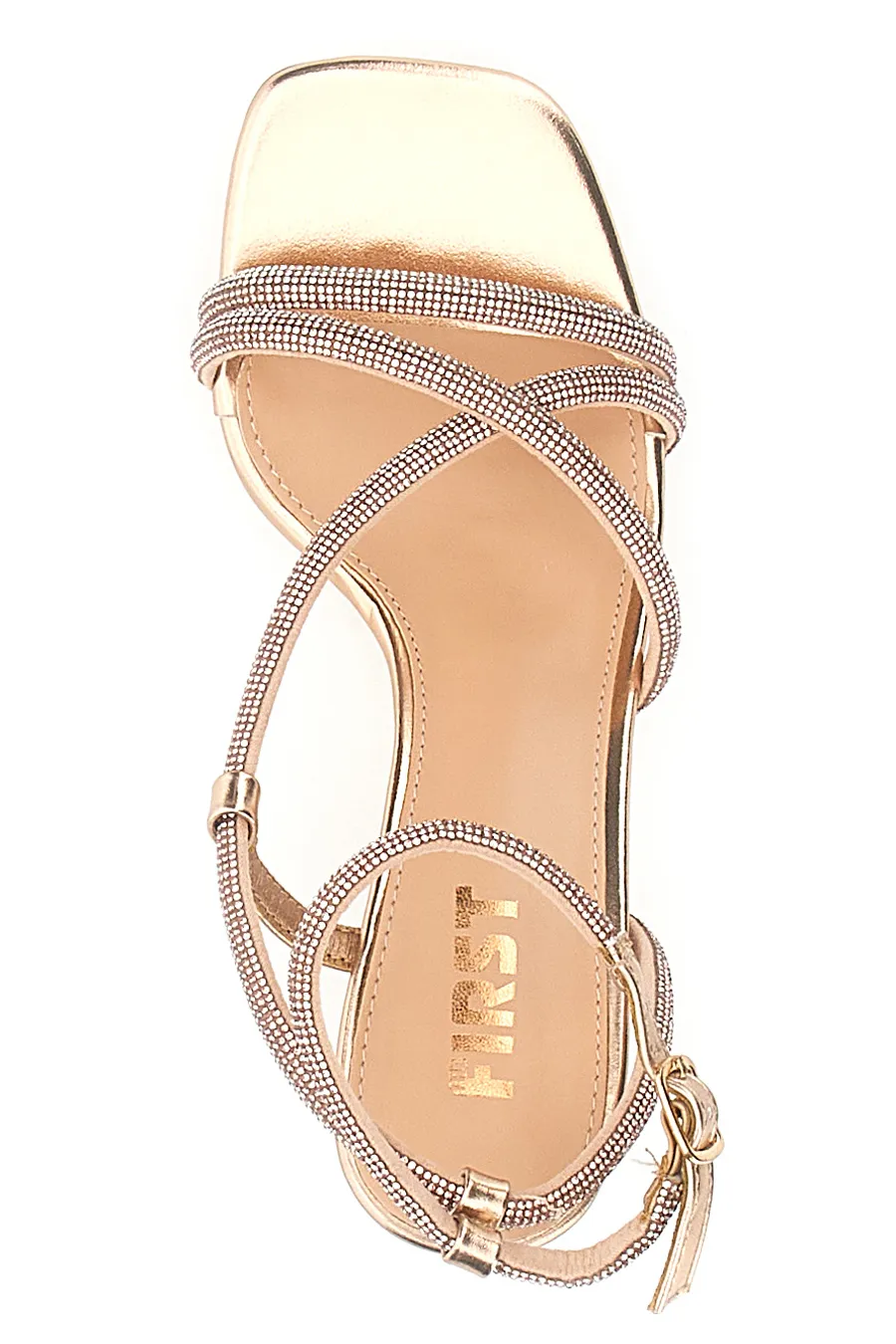 Sandali Gioiello Oro con Tacco The First 7537