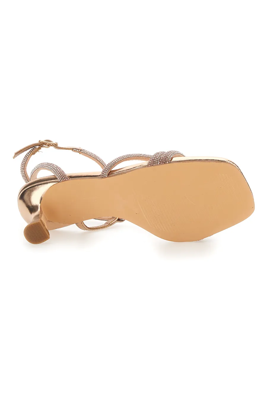 Sandali Gioiello Oro con Tacco The First 7537