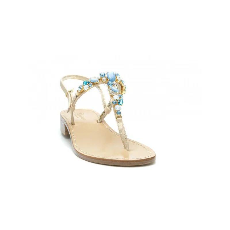 Sandali smeraldo gioiello azzurro