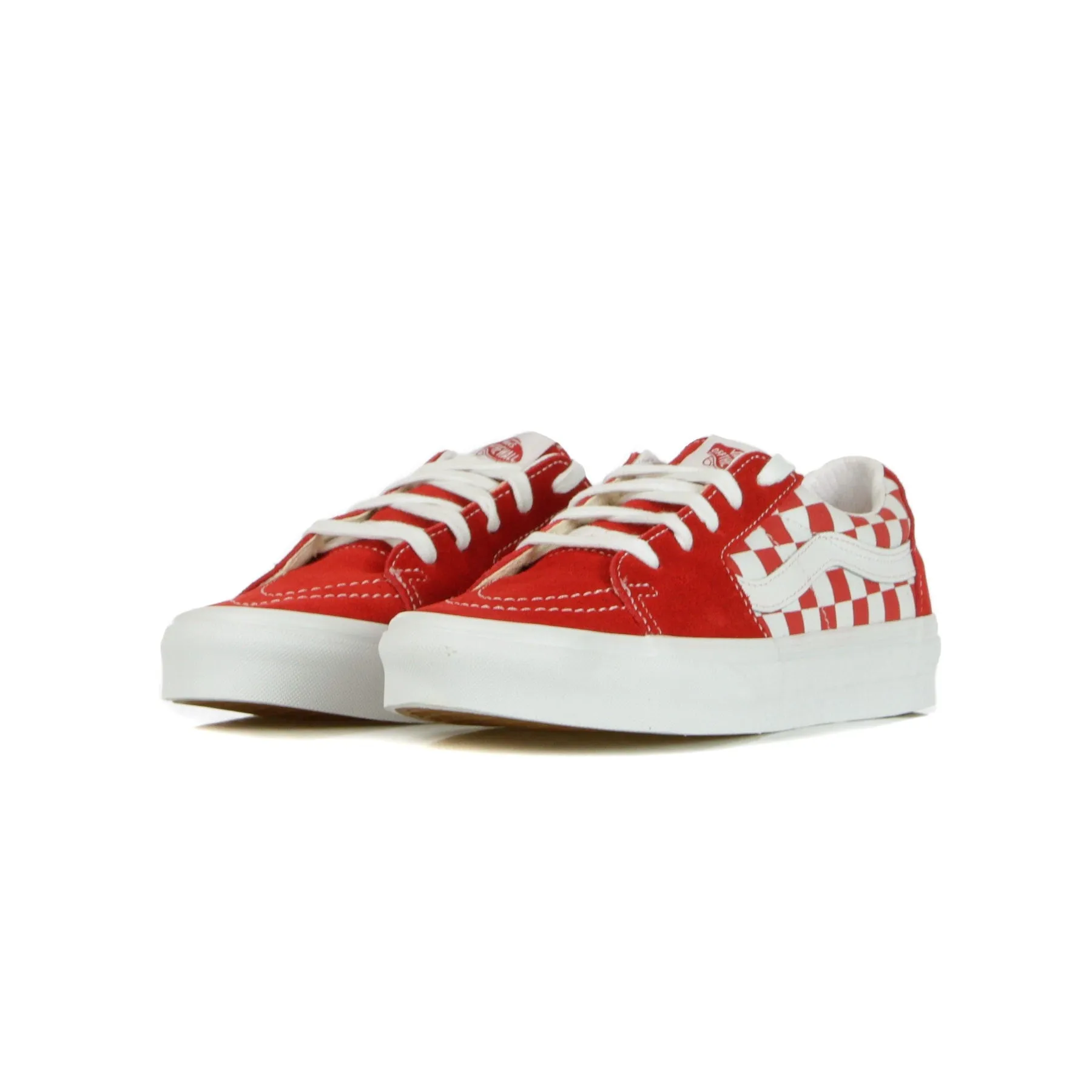 Scarpa Bassa Uomo Sk8-low (canvas/suede) Racing Red/checkerboard