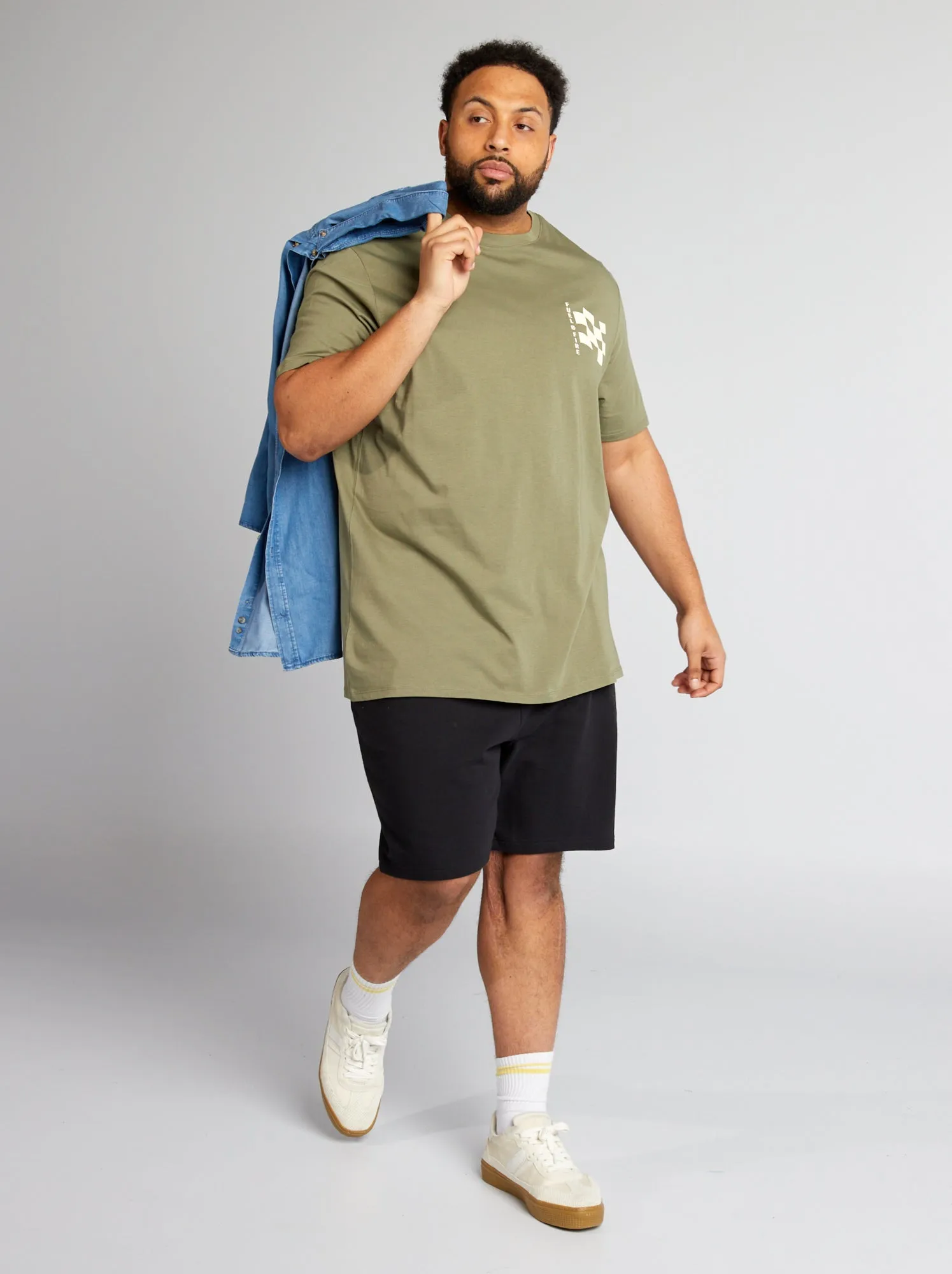 Shorts in tessuto felpato - nero