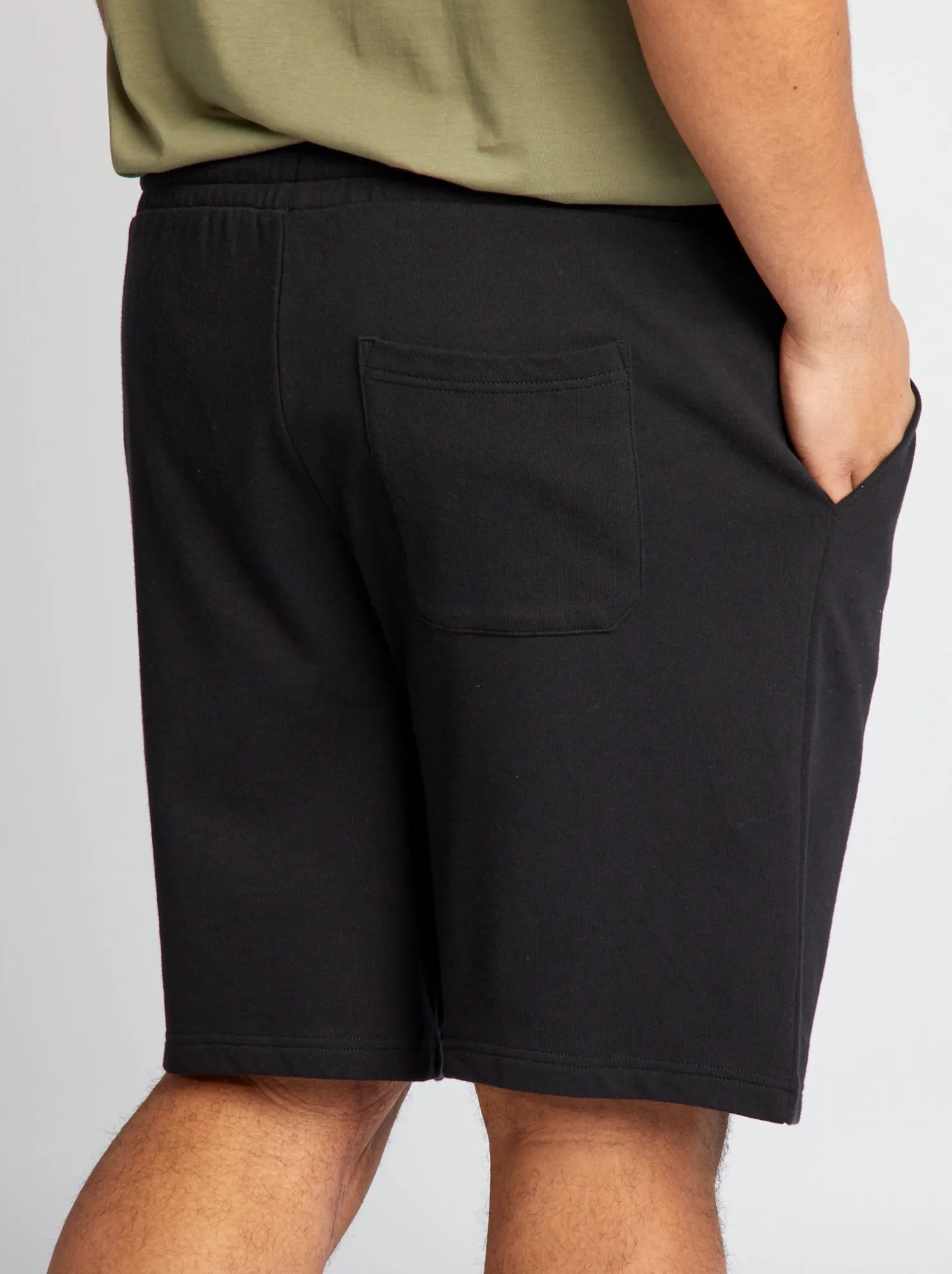 Shorts in tessuto felpato - nero