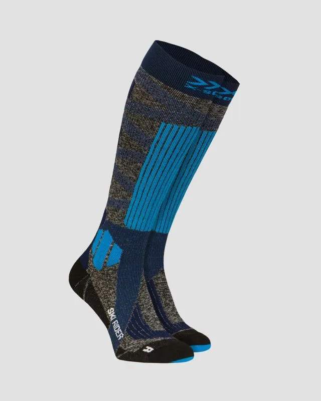 Skarpety narciarskie szaro-niebieskie X-Socks Ski Rider 4.0 xssskrw19u-a234