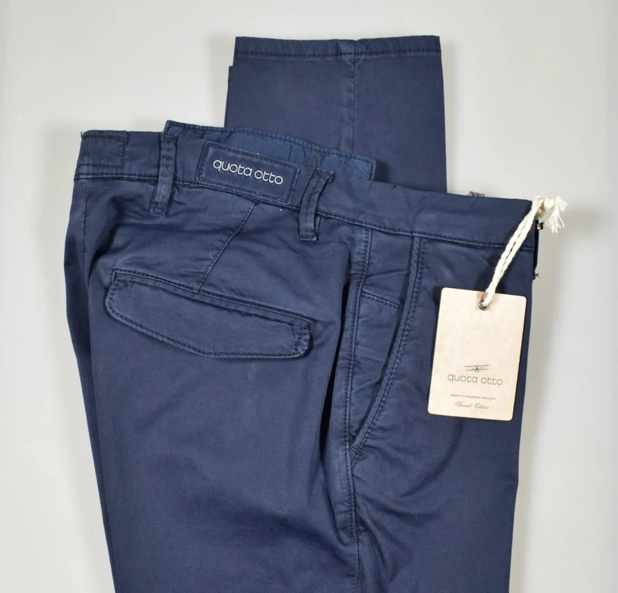 Slim fit quota otto cotton stretch trousers in three colors
