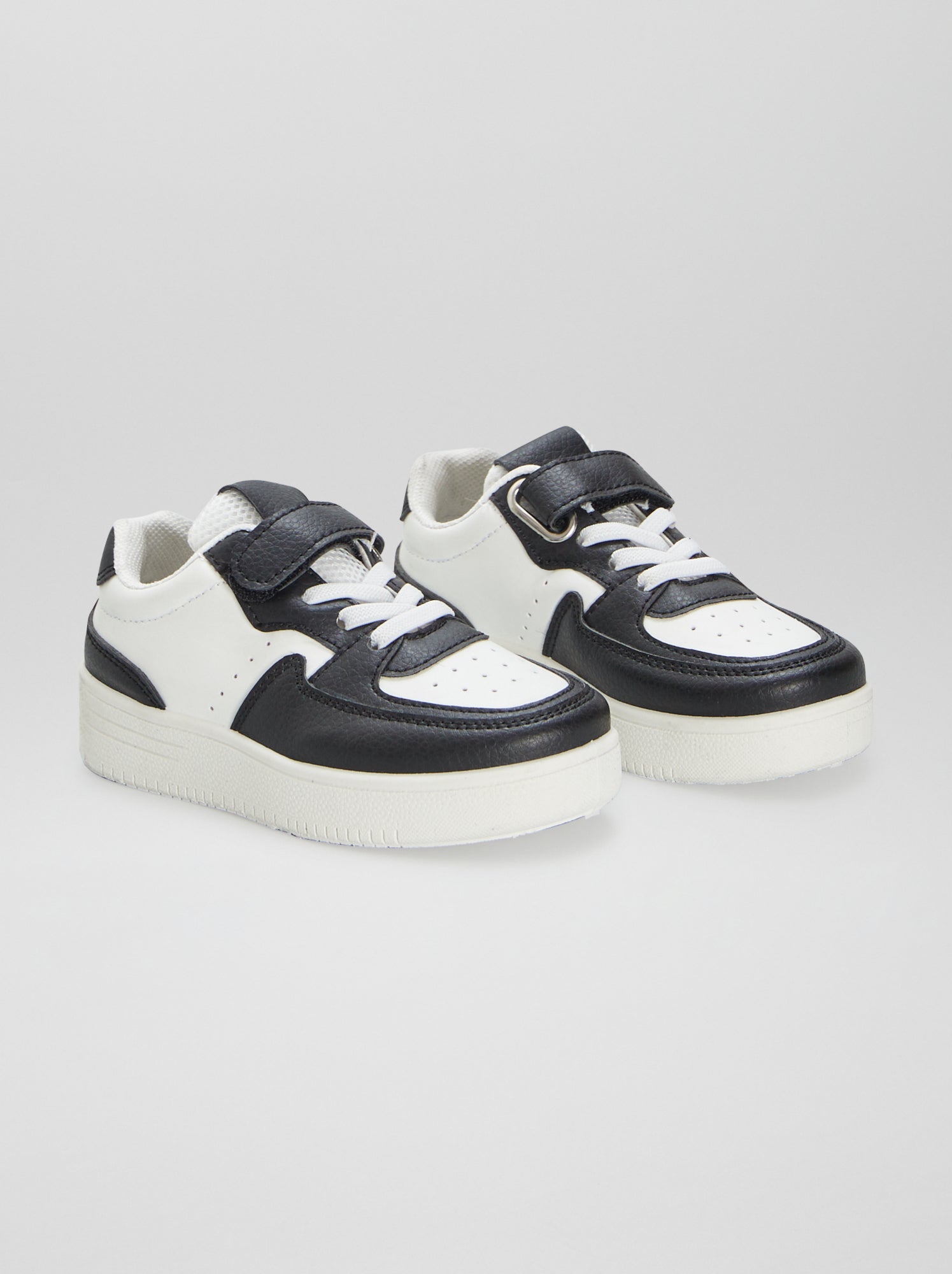 Sneakers a strappo e lacci elasticizzati - BIANCO