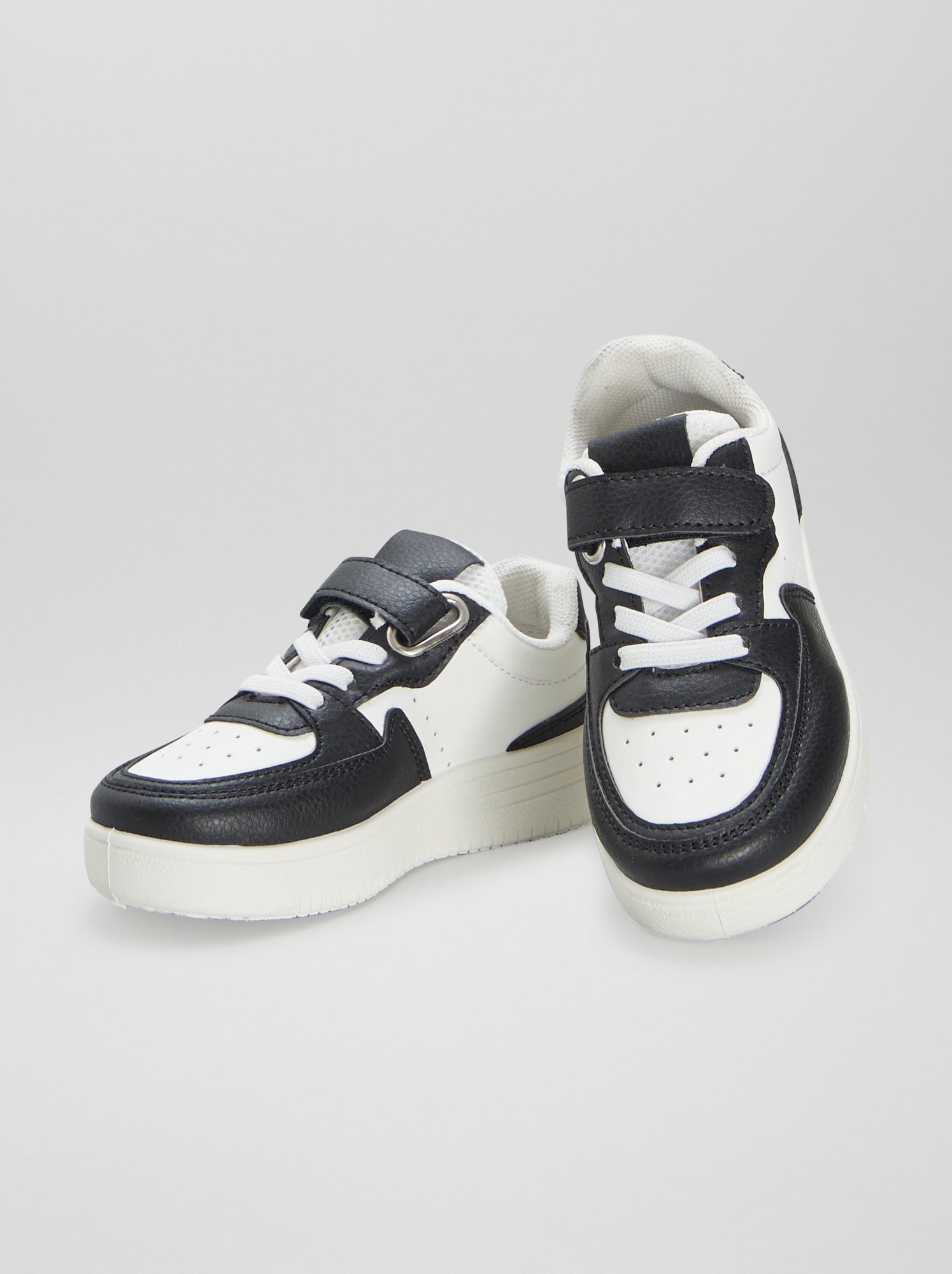 Sneakers a strappo e lacci elasticizzati - BIANCO