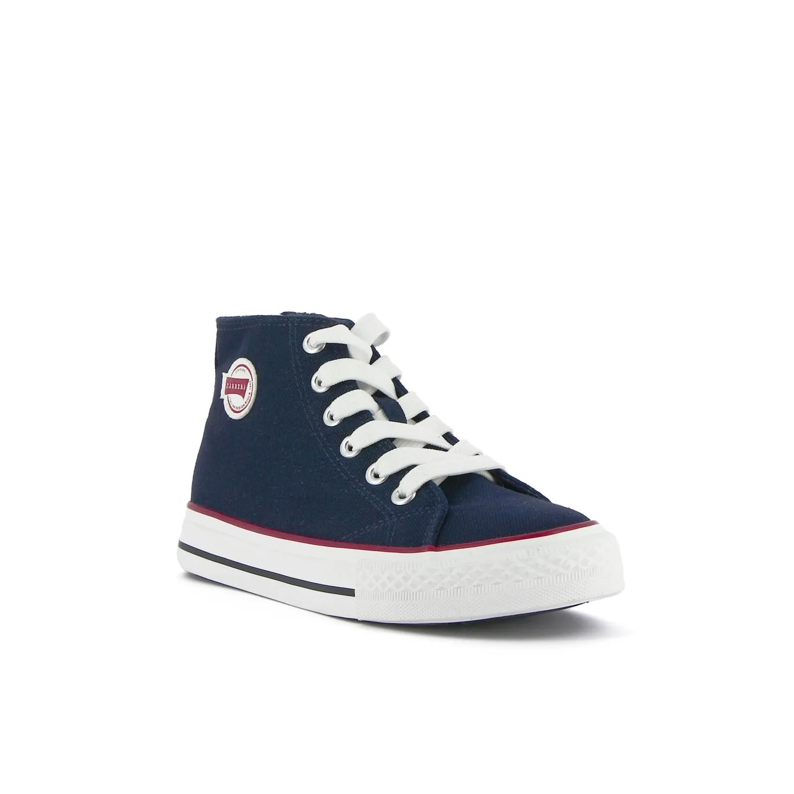 Sneakers alte blu in tessuto con logo