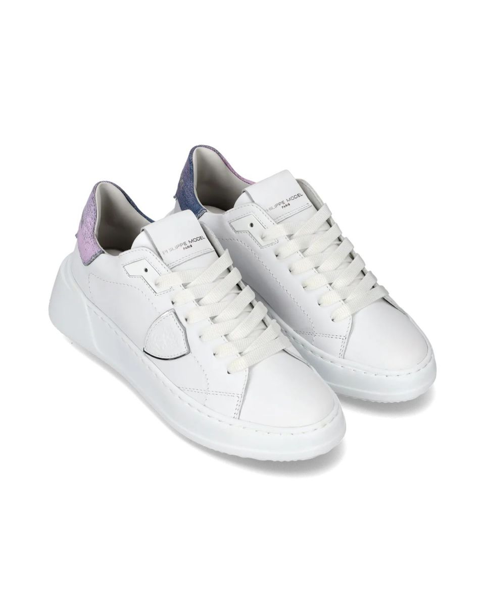 SNEAKERS Donna PHILIPPE MODEL PARIS BJLD VDD1 - TRE TEMPLE LOW BLANC/AZUL
