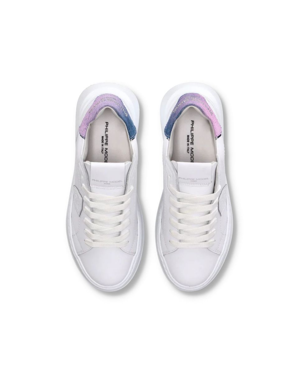 SNEAKERS Donna PHILIPPE MODEL PARIS BJLD VDD1 - TRE TEMPLE LOW BLANC/AZUL