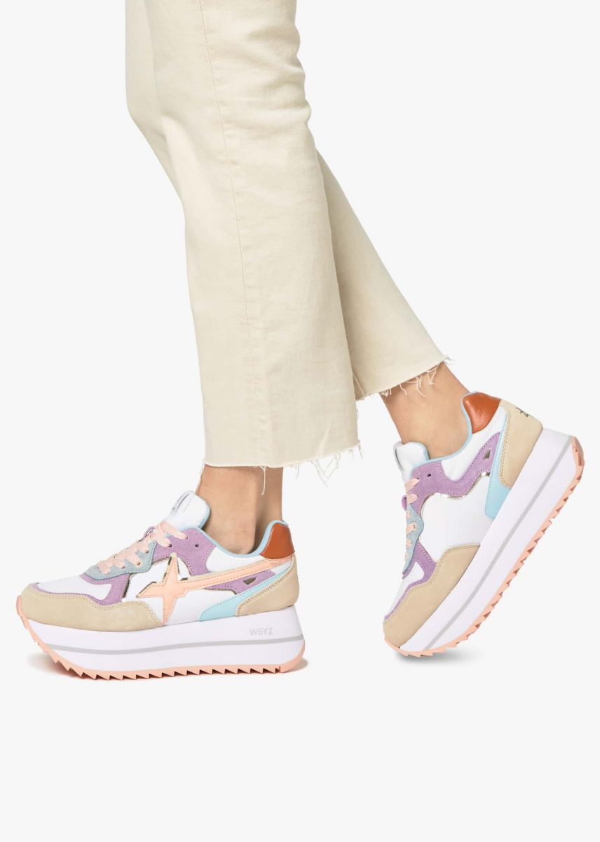 SNEAKERS Donna W6YZ DEVA 2017405-01 0E07 CREAM/WHITE/ROSE