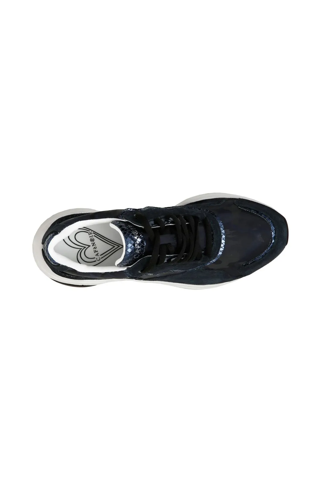 sneakers in crosta e tessuto mimetico