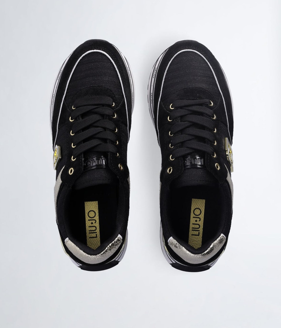 SNEAKERS NERA LOGO PAILLETTES