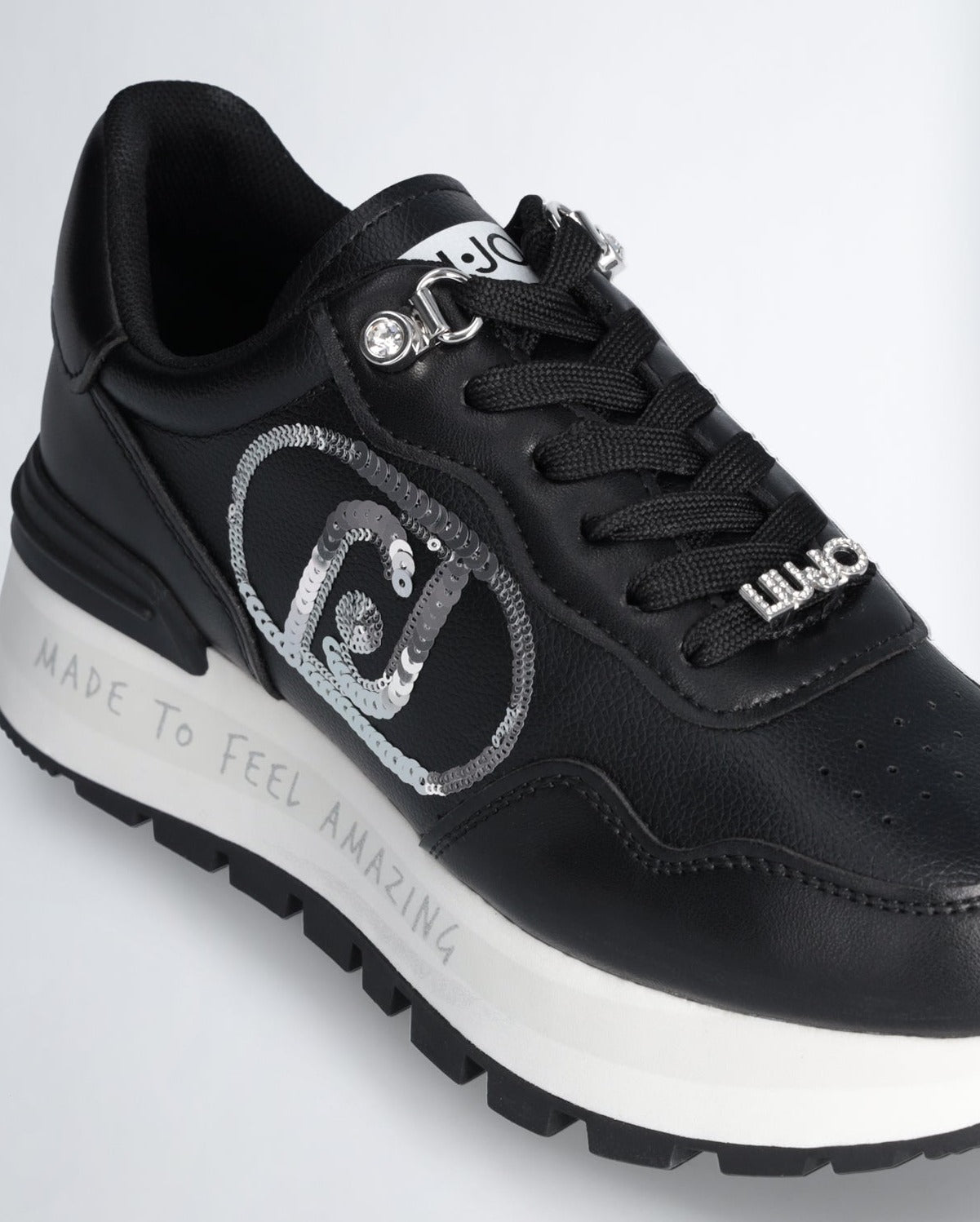 SNEAKERS NERA LOGO PAILLETTES