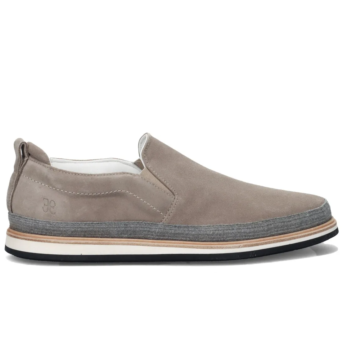 Sneakers slip-on Fabi Capri in suede grigio con fascia in corda