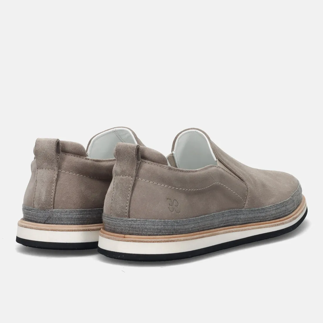 Sneakers slip-on Fabi Capri in suede grigio con fascia in corda