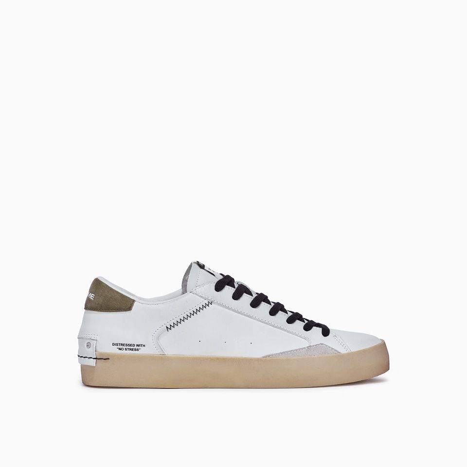 SNEAKERS Uomo CRIME LONDON DISTRESSED 16008 PP5 WHITE/GREEN
